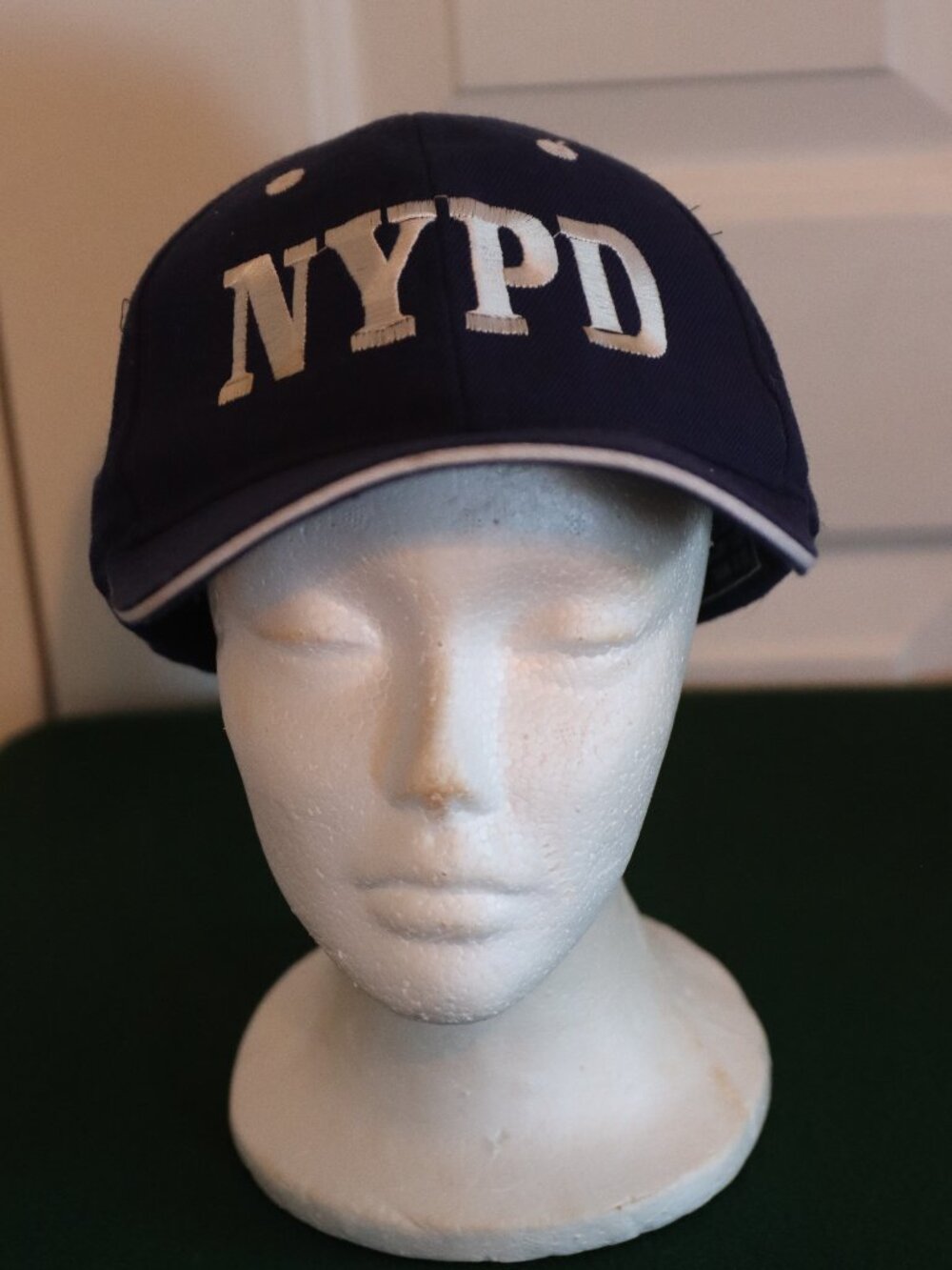 NYPD Navy / White Embriordered Baseball Style Cap One Size Wool/Acrylic Blend